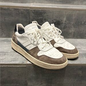 D.A.T.E. | SNEAKERS COURT 2.0 VINTAGE CALF WHITE BROWN Size 10 Men